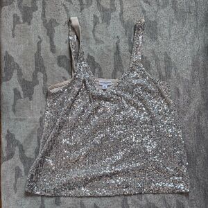 Love on a Hanger Silver Sequin Camisole